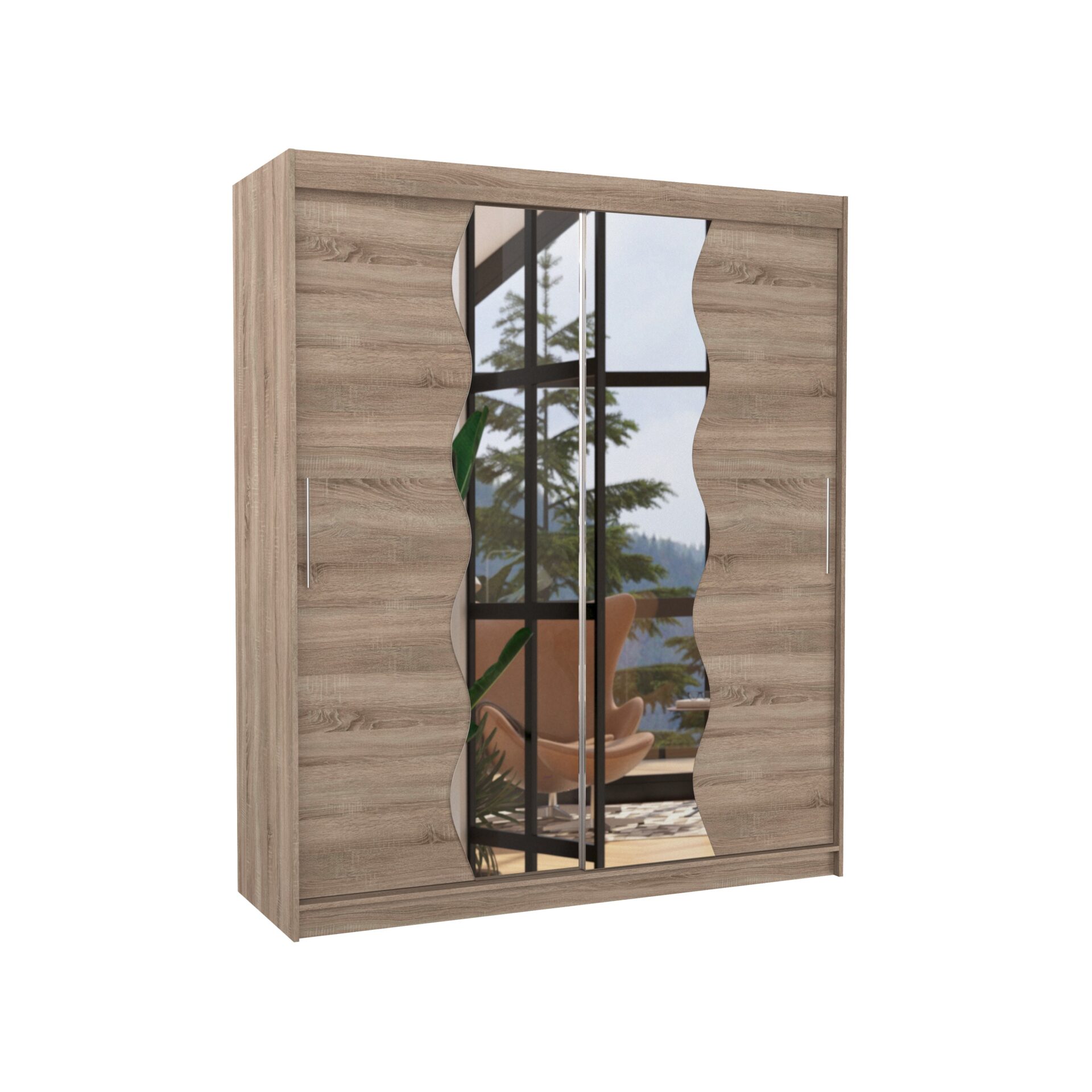 Stumdoma spinta su veidrodžiu KANSAS 180 Truffle ADRK