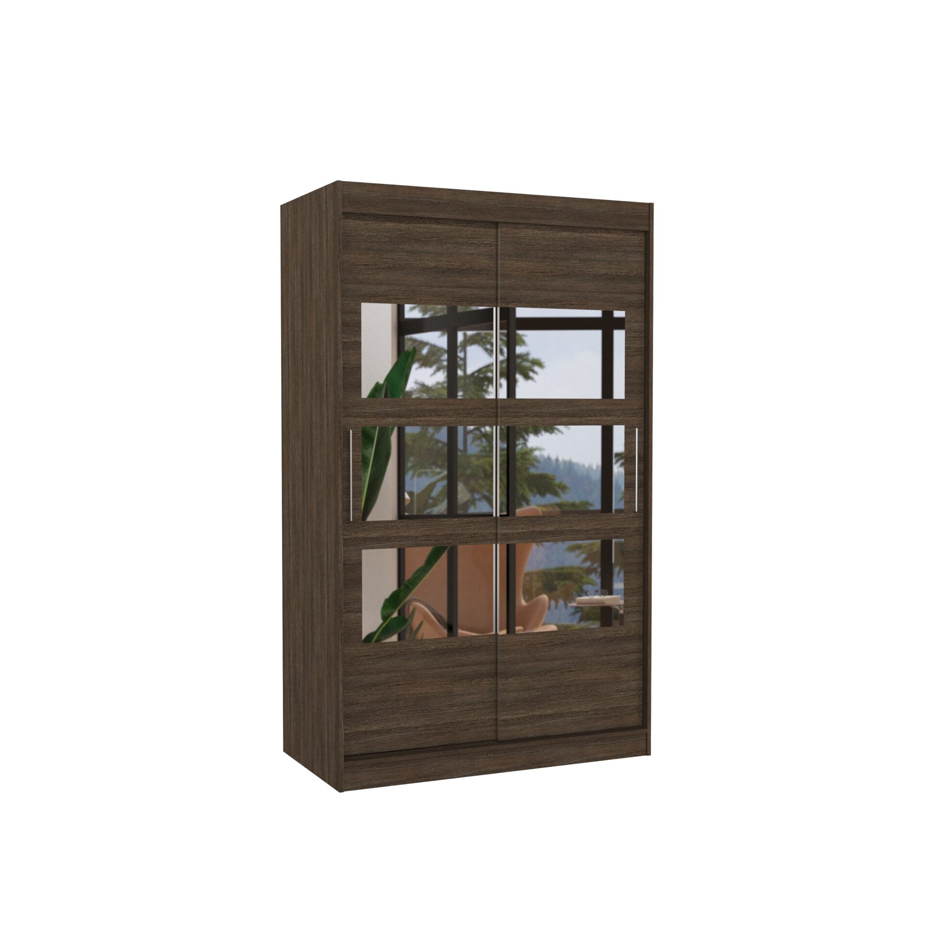 Stumdoma spinta su veidrodžiu KOLORADO 120 šokolado spalvos ADRK