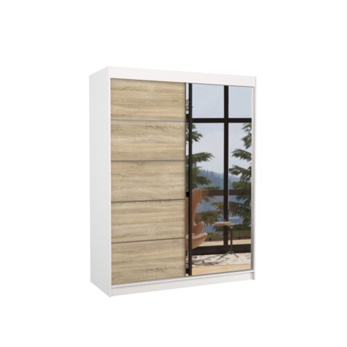 Stumdoma spinta su veidrodžiu LIMBO 150 balta/Sonoma ADRK