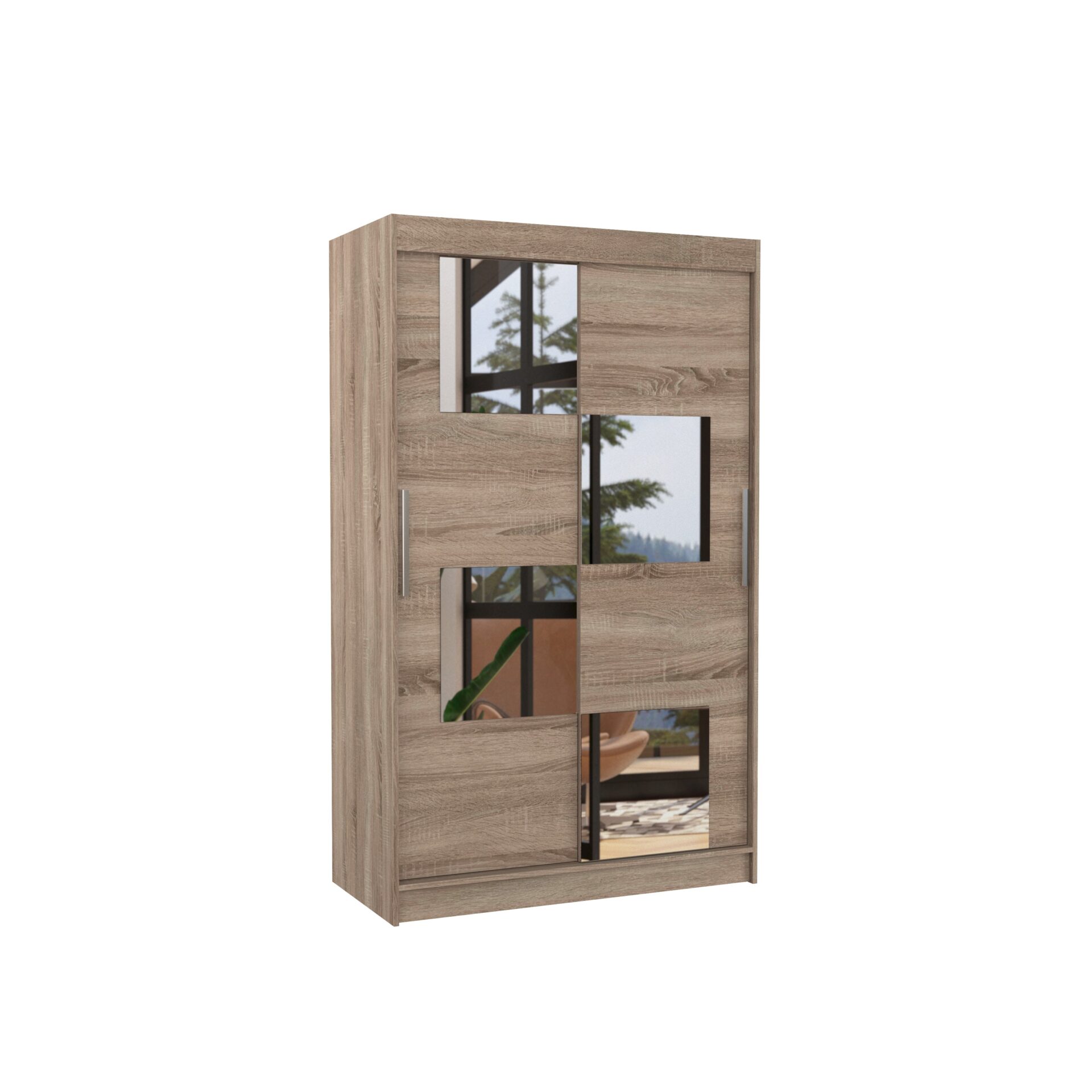 Stumdoma spinta su veidrodžiu LUGANO 120 Truffle ADRK