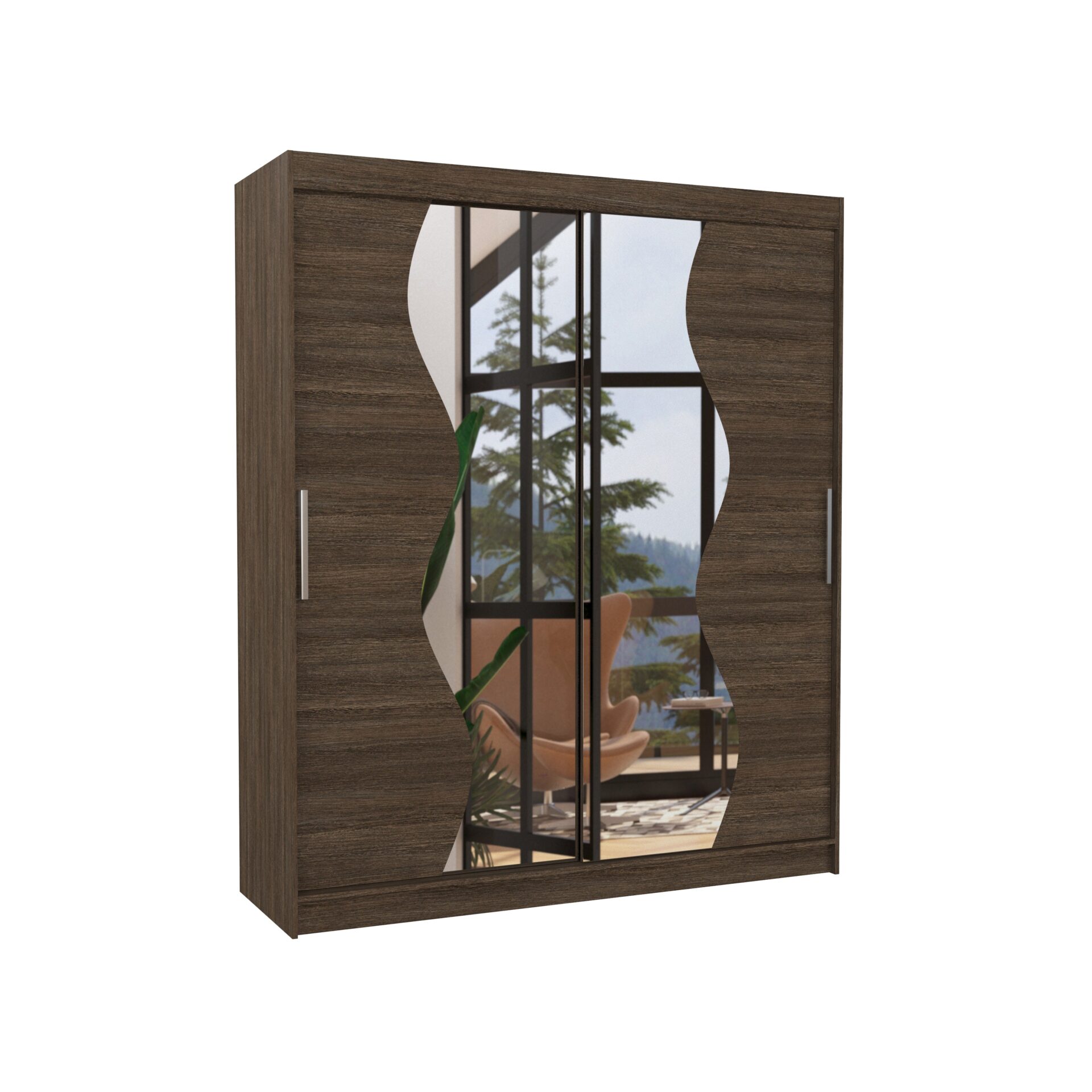 MEDISON 180 šokolado spalvos ADRK stumdoma spinta su veidrodžiu