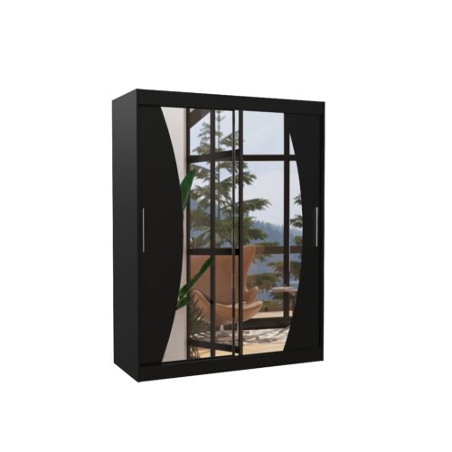 Stumdoma spinta su veidrodžiu MODESTO 150 juoda ADRK