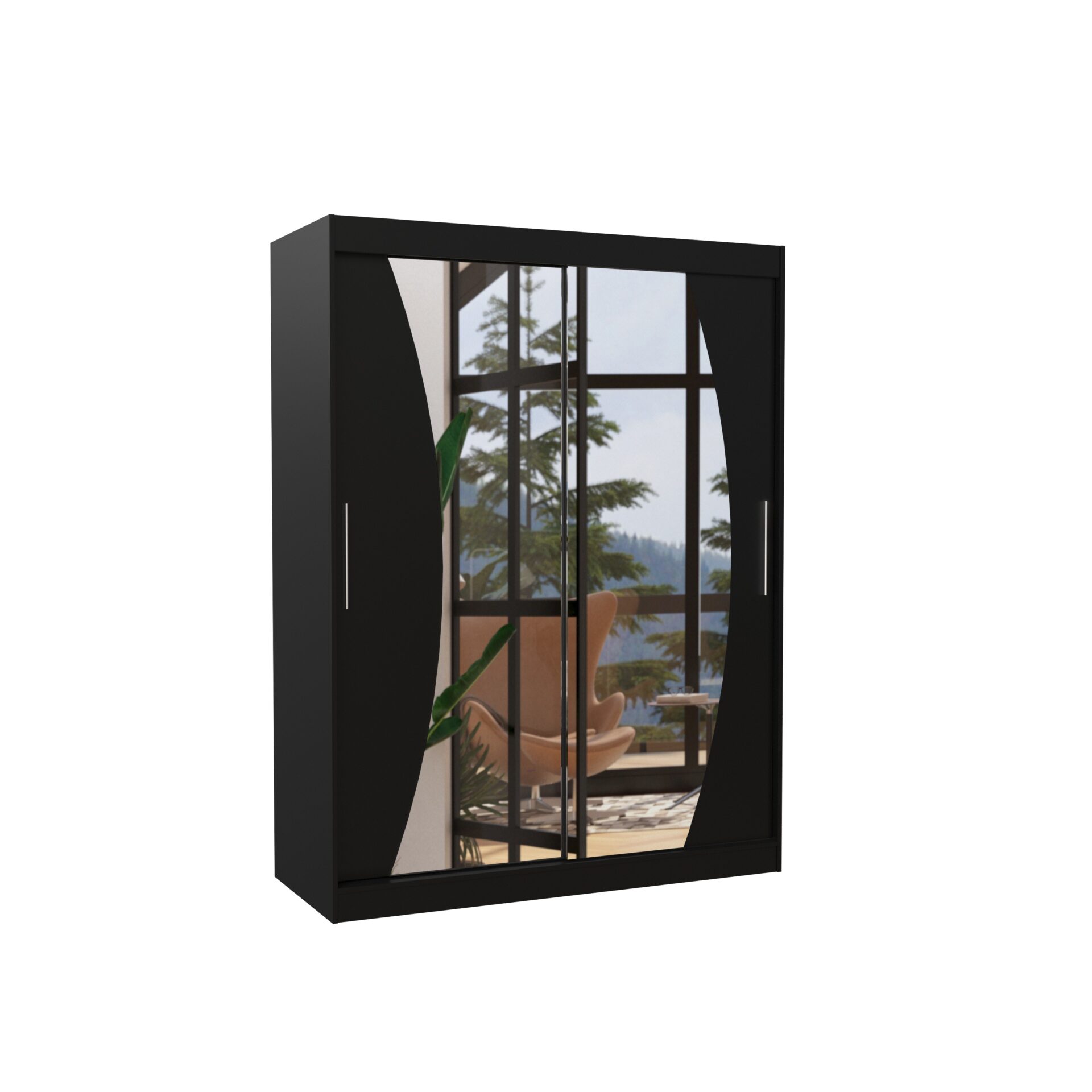 Stumdoma spinta su veidrodžiu MODESTO 150 juoda ADRK