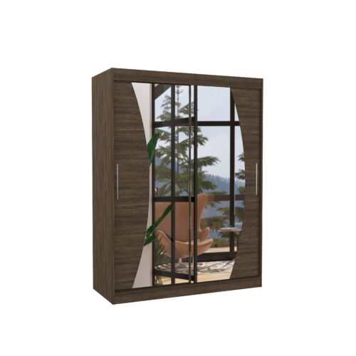 Stumdoma spinta su veidrodžiu MODESTO 150 šokolado spalvos ADRK