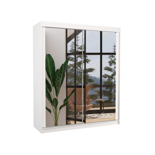 Stumdoma spinta su veidrodžiu MORGAN 180 balta ADRK