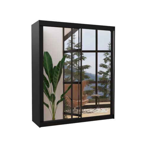 Stumdoma spinta su veidrodžiu MORGAN 180 juoda ADRK