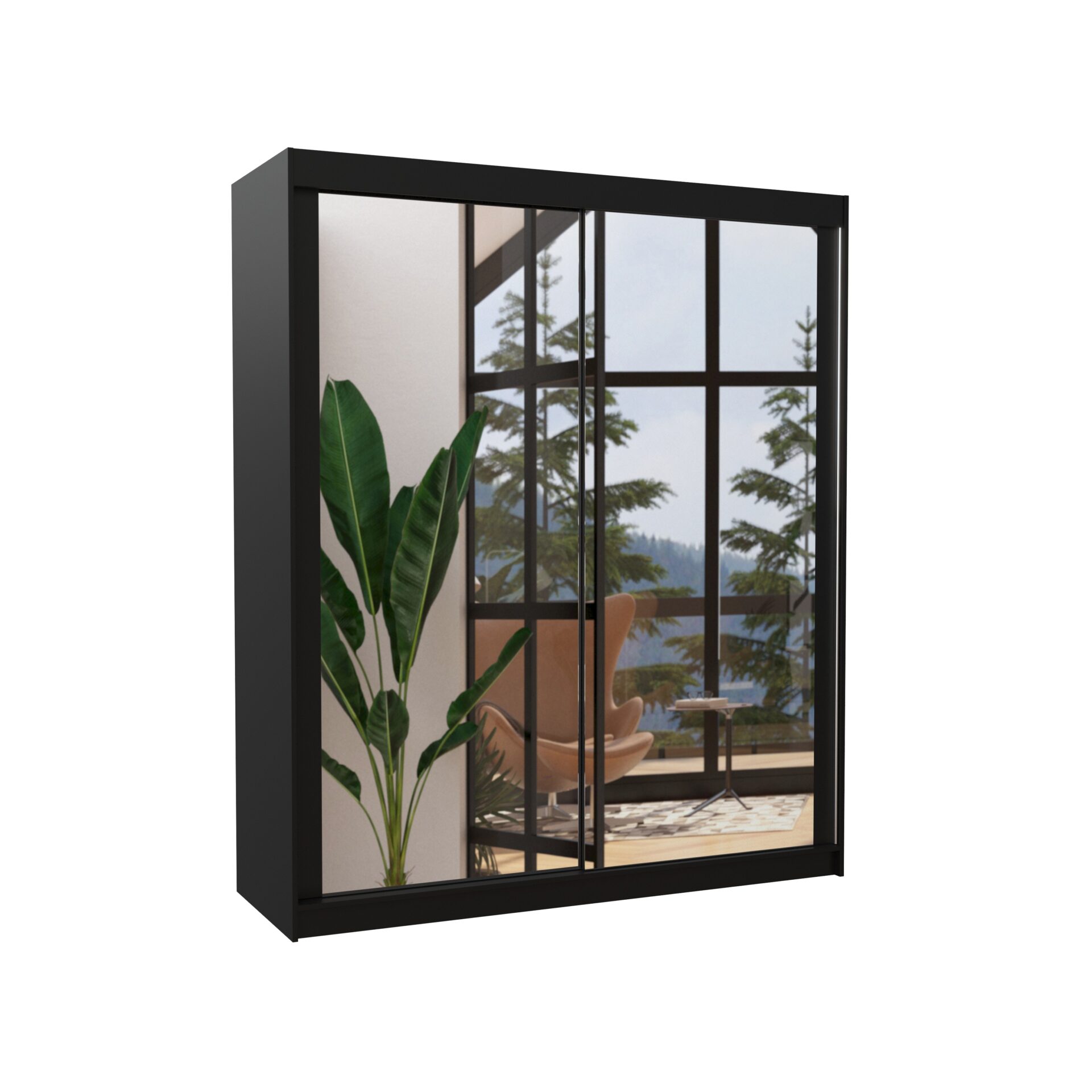 Stumdoma spinta su veidrodžiu MORGAN 180 juoda ADRK