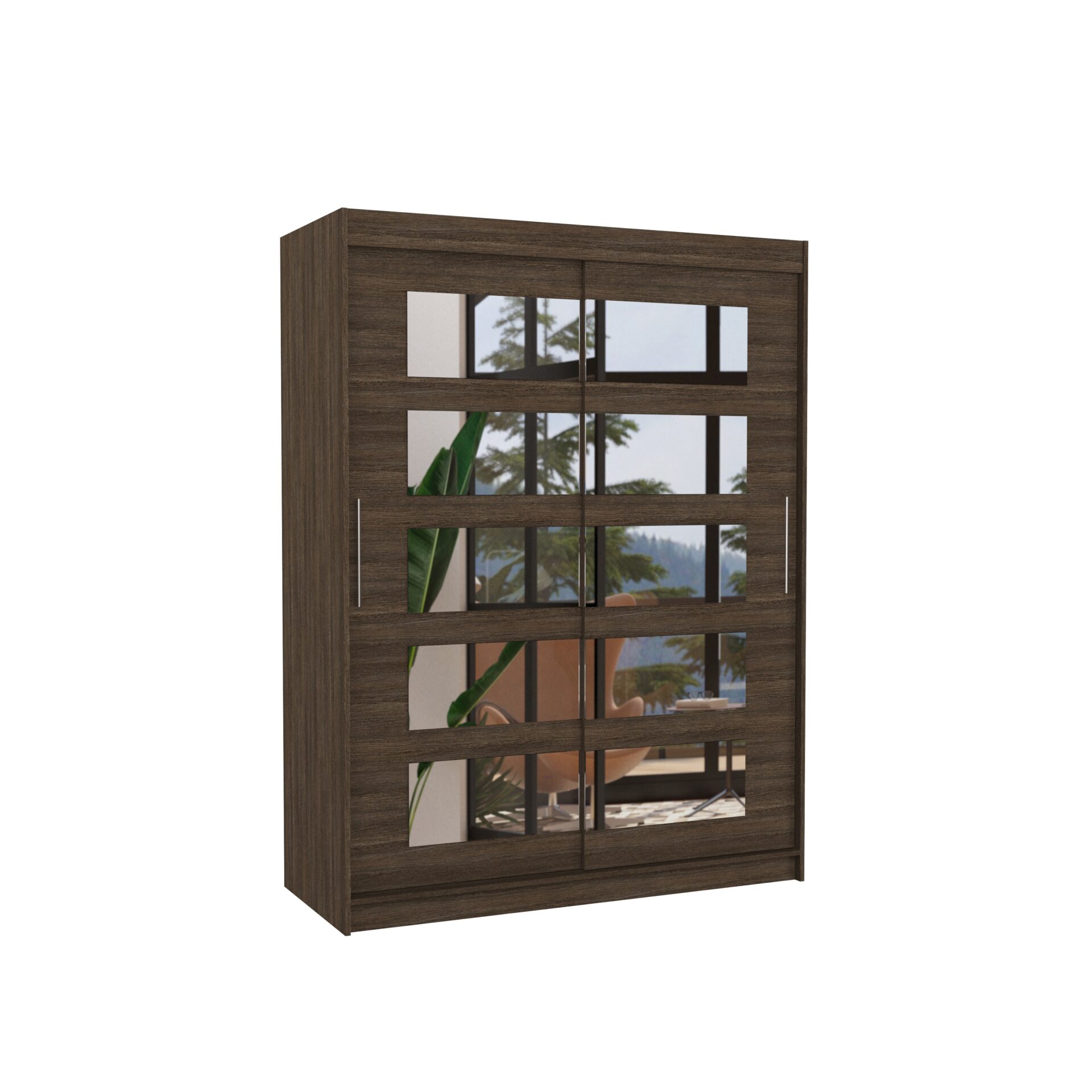 Stumdoma spinta su veidrodžiu MURANI 150 šokolado spalvos ADRK