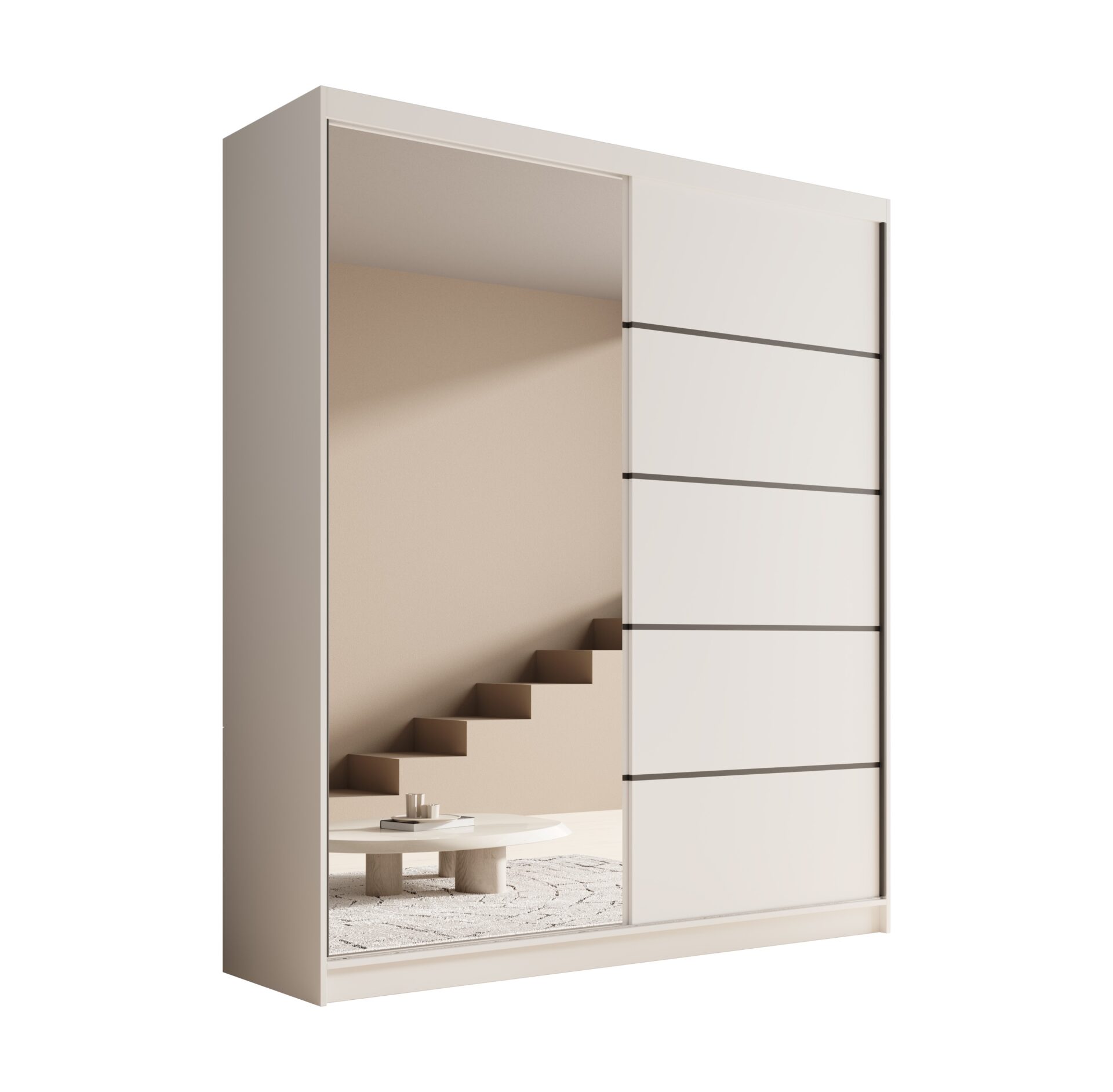 Nico 180 balta ADRK stumdoma spinta su veidrodžiu