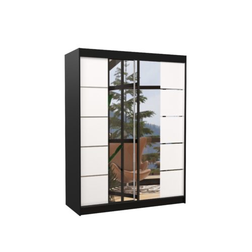 Stumdoma spinta su veidrodžiu NORDIC 150 juoda/balta ADRK