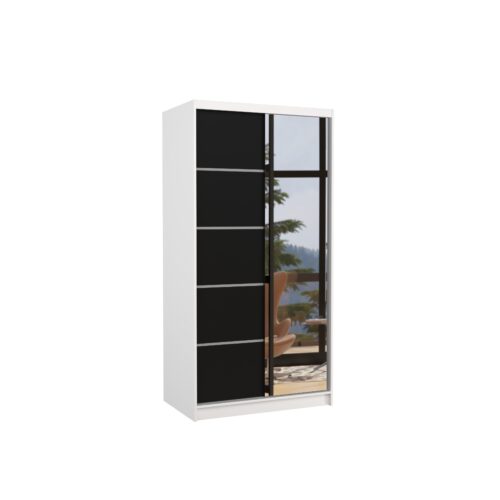 Stumdoma spinta su veidrodžiu ORLANDO 100 balta/juoda ADRK