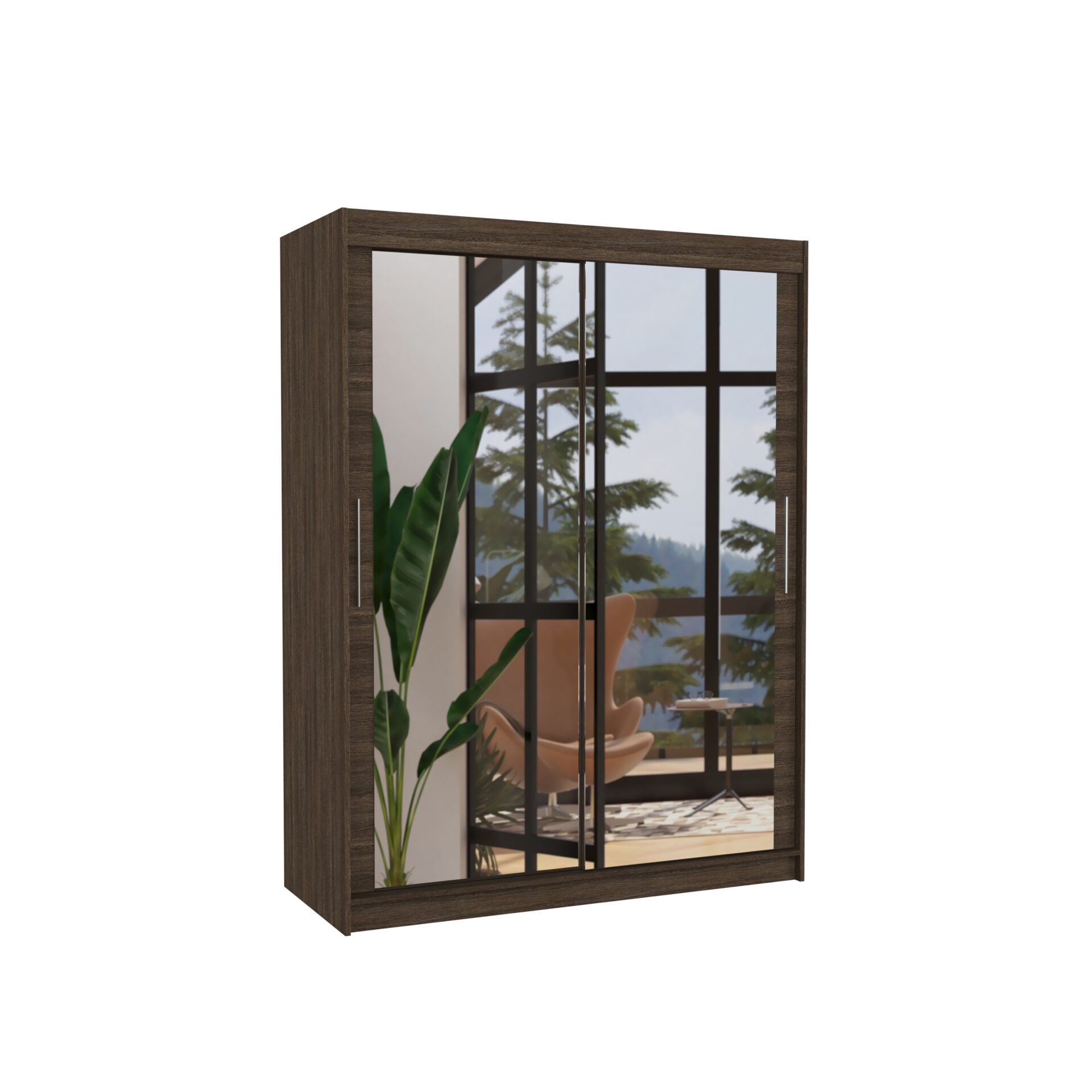 Stumdoma spinta su veidrodžiu PERMO 150 šokolado spalvos ADRK