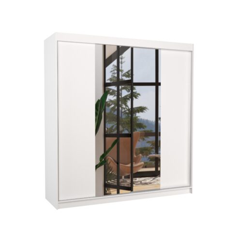 Stumdoma spinta su veidrodžiu PERQS 200 balta ADRK