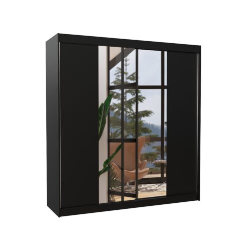 Stumdoma spinta su veidrodžiu PERQS 200 juoda ADRK