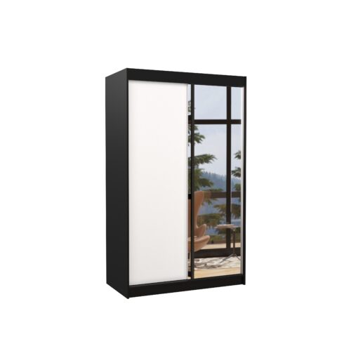 Stumdoma spinta su veidrodžiu REWENA 120 juoda/balta ADRK