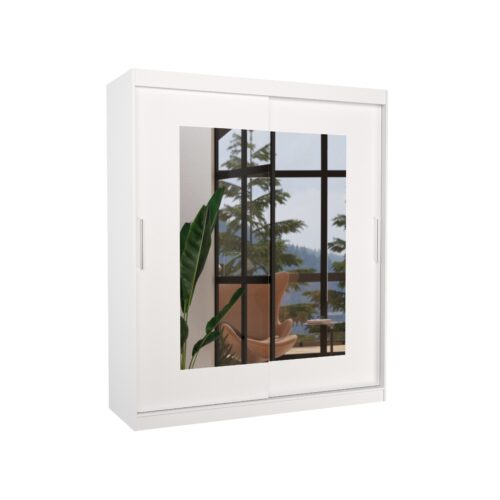 Stumdoma spinta su veidrodžiu ROSETTE 180 balta ADRK