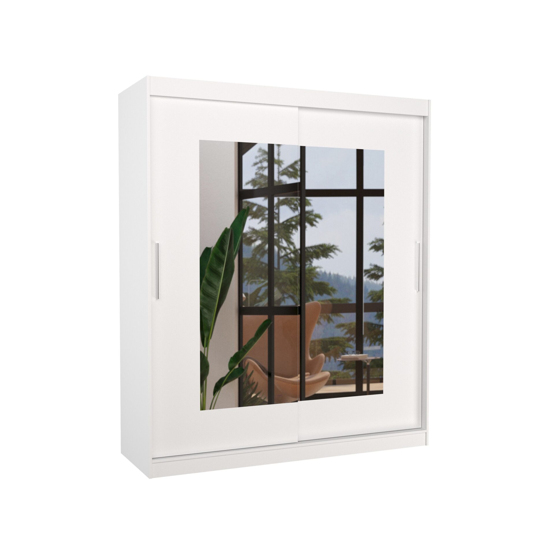 Stumdoma spinta su veidrodžiu ROSETTE 180 balta ADRK