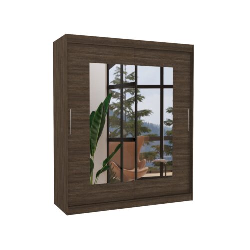 Stumdoma spinta su veidrodžiu ROSETTE 180 šokolado spalvos ADRK