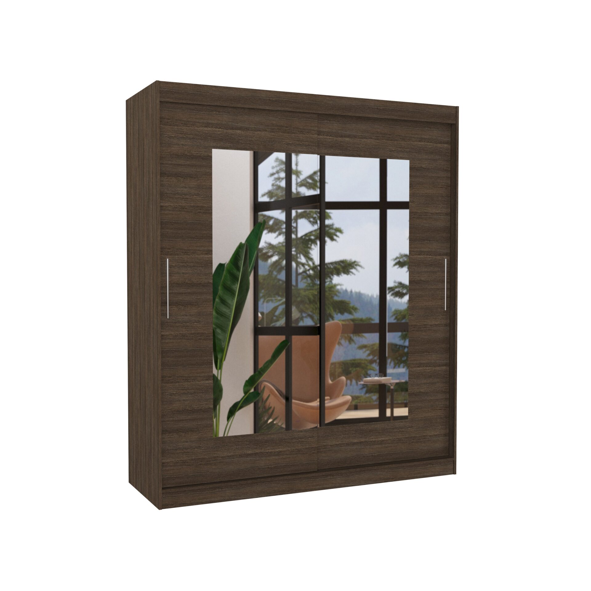 Szafa przesuwna z lustrem ROSETTE 180 Czekolada ADRK