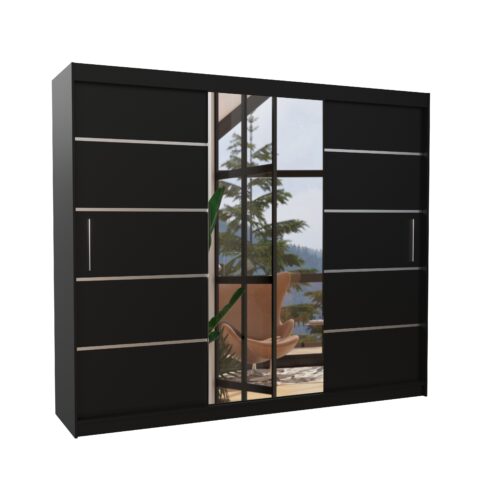 Stumdoma spinta su veidrodžiu SALTO 250 juoda ADRK