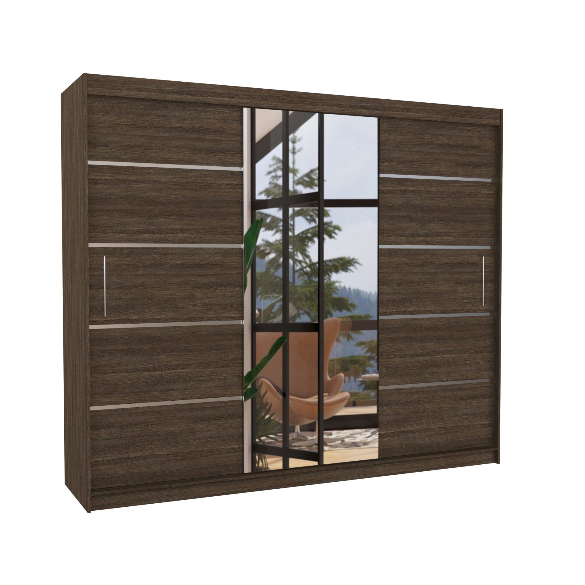 SALTO 250 šokolado spalvos ADRK stumdoma spinta su veidrodžiu