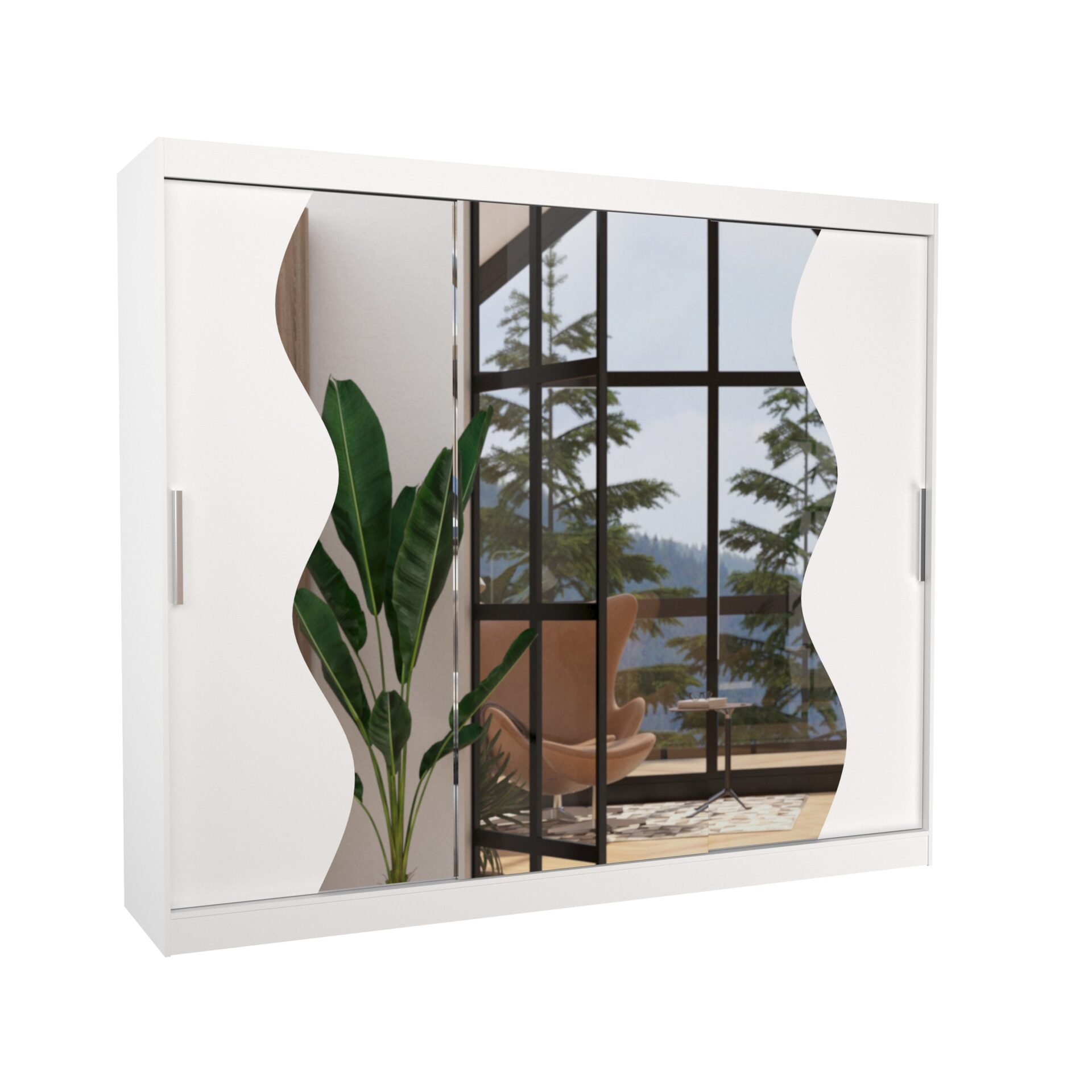 Stumdoma spinta su veidrodžiu SHARON 250 balta ADRK