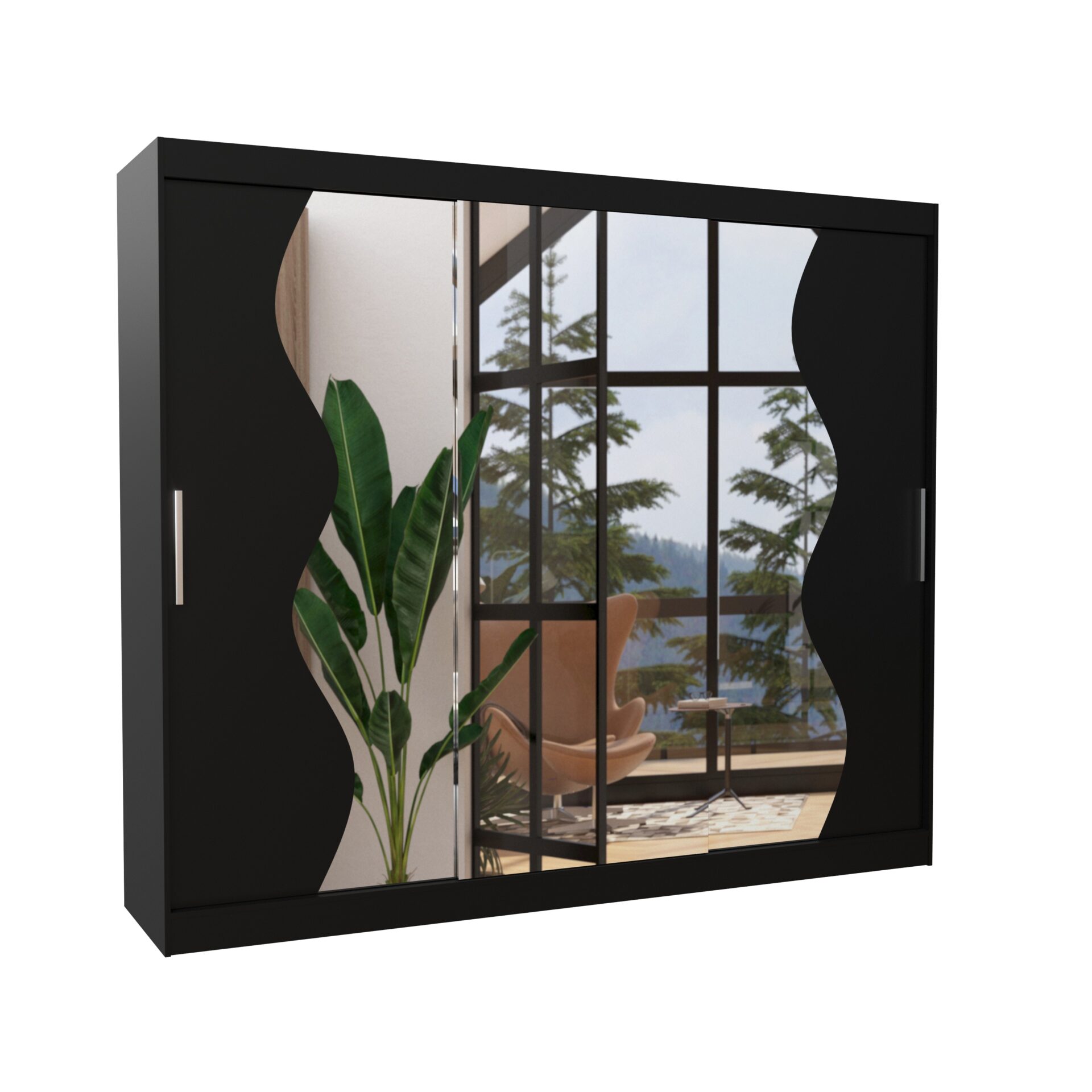 Stumdoma spinta su veidrodžiu SHARON 250 juoda ADRK