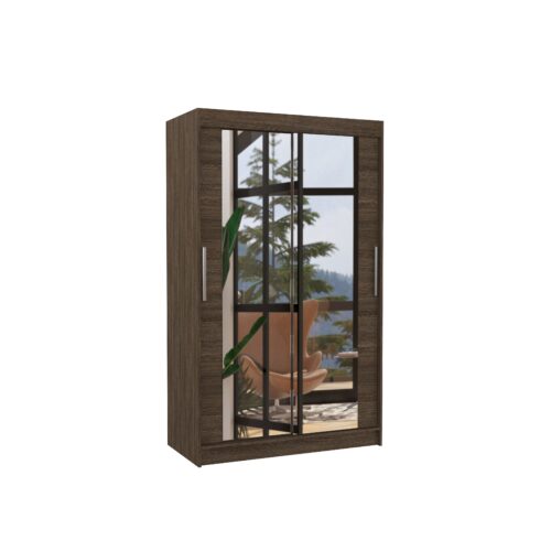 Stumdoma spinta su veidrodžiu TIBAGO 120 šokolado spalvos ADRK