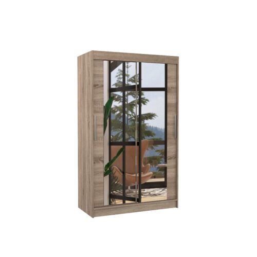 Stumdoma spinta su veidrodžiu TIBAGO 120 Truffle ADRK