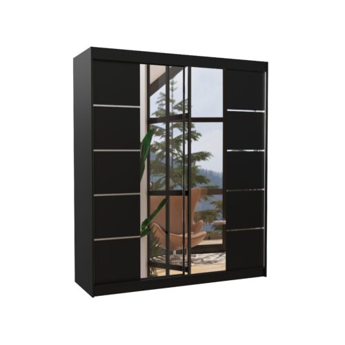 Stumdoma spinta su veidrodžiu TRAVES 180 juoda ADRK