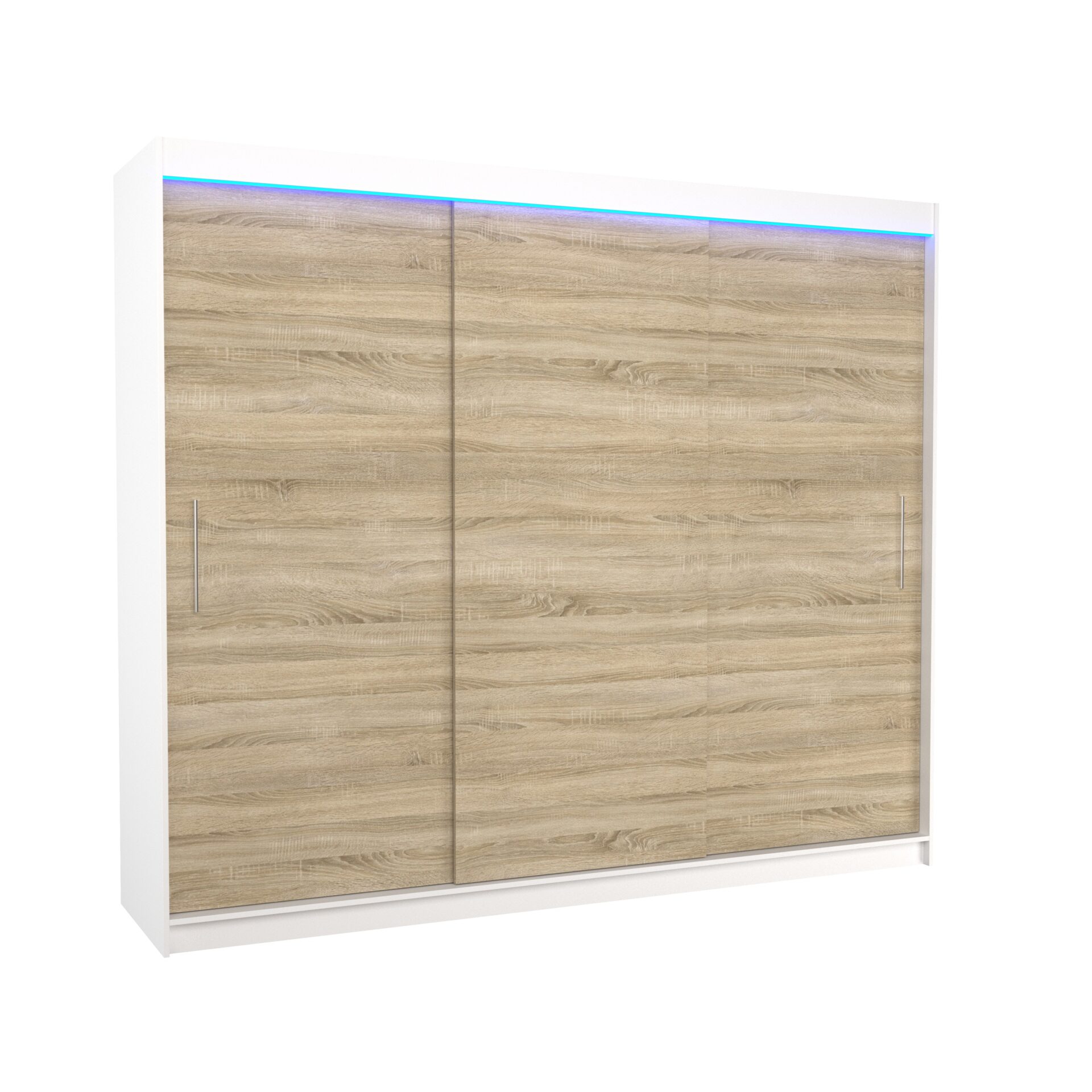 Stumdoma spinta su LED apšvietimu ANTOS 250 balta/Sonoma ADRK