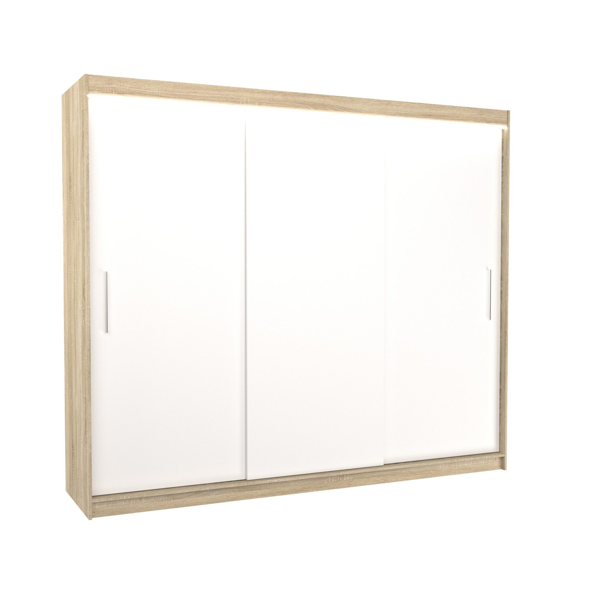 Stumdoma spinta su LED apšvietimu ANTOS 250 Sonoma/Balta ADRK