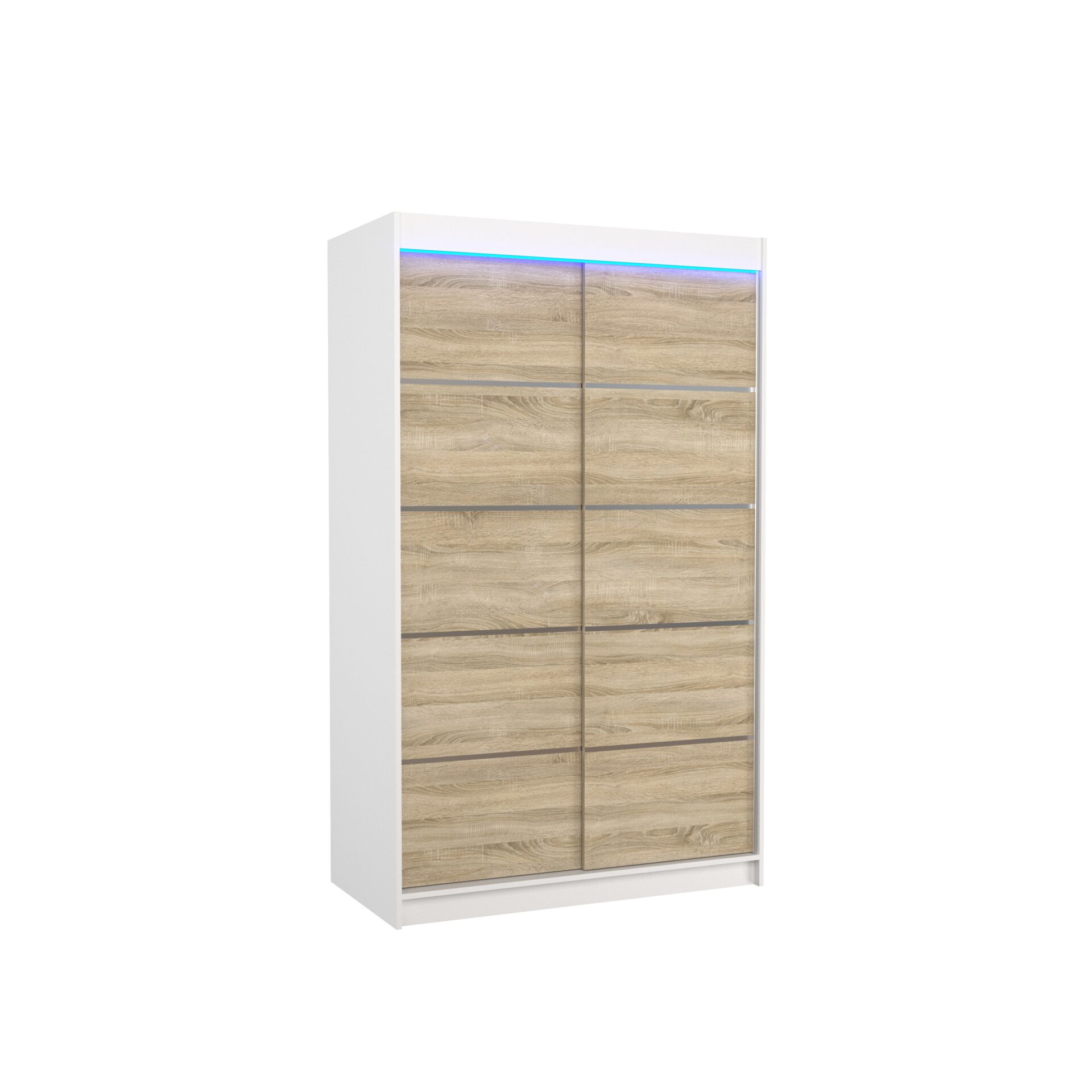 BENISSO 120 stumdoma spinta su LED apšvietimu, balta/Sonoma, ADRK