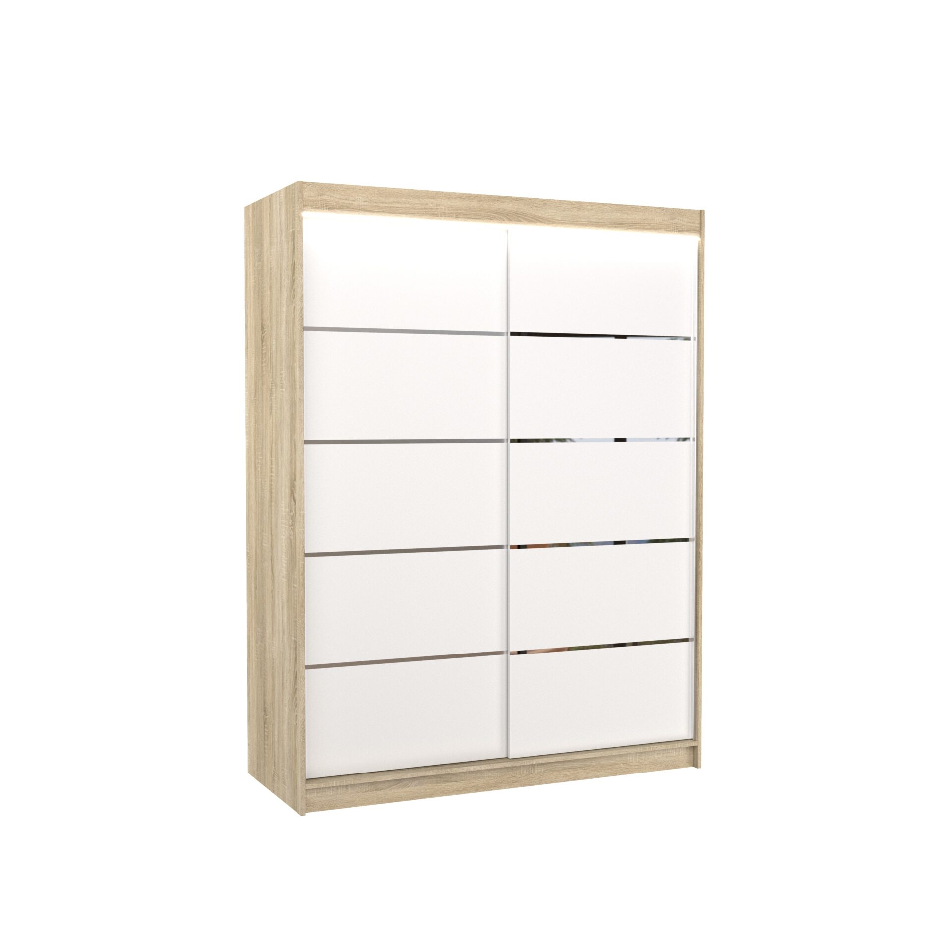 Stumdoma spinta su LED apšvietimu LUFT 150 Sonoma/Balta ADRK