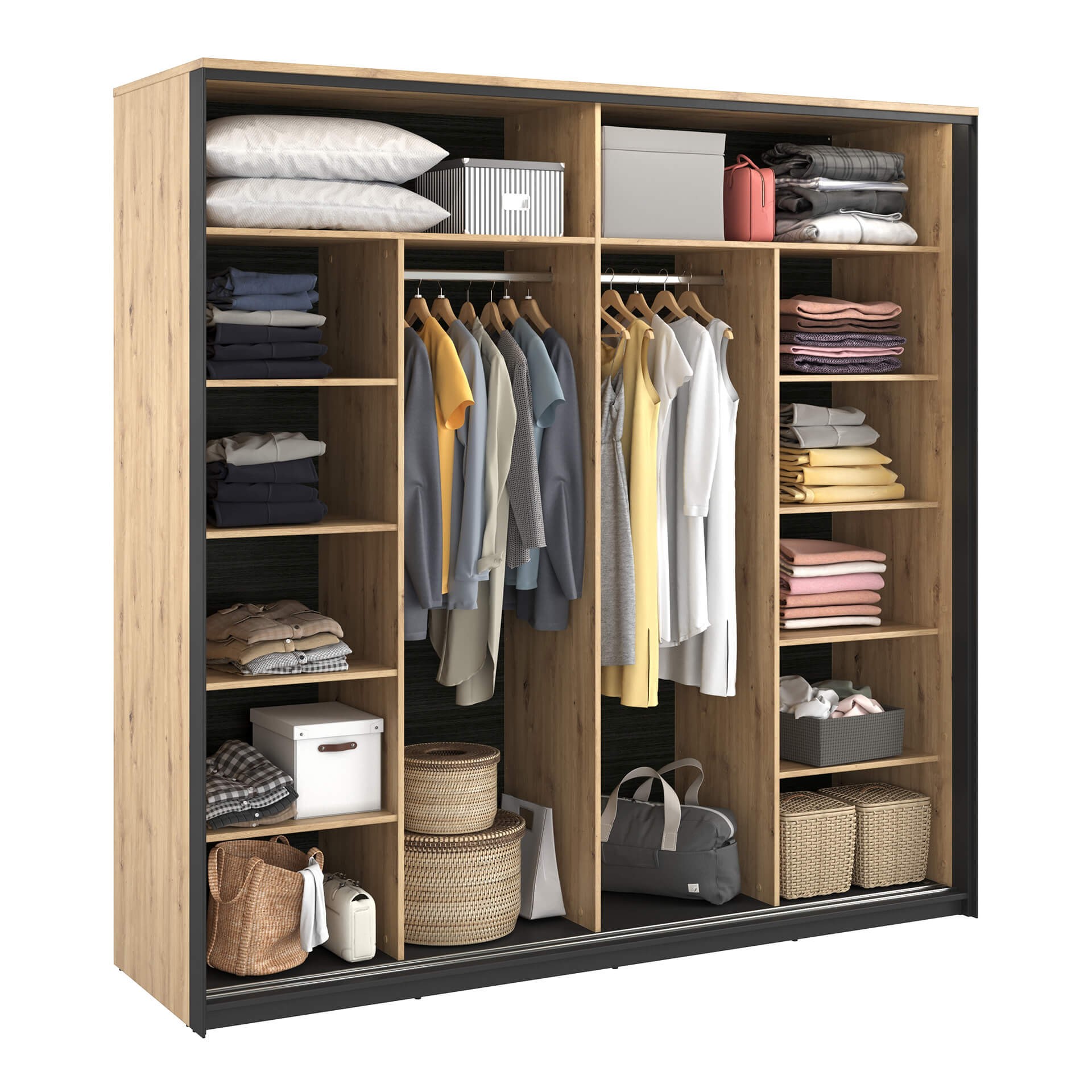 QUANT QS-01 stumdoma spinta, ąžuolo imitacija / juoda - Paveikslėlis 4