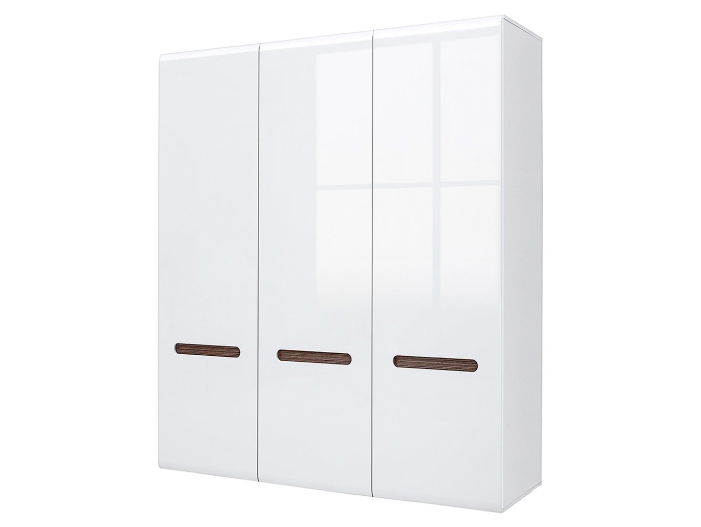 AZTECA TRIO trijų durų spinta, 180 cm, balta/blizgi balta