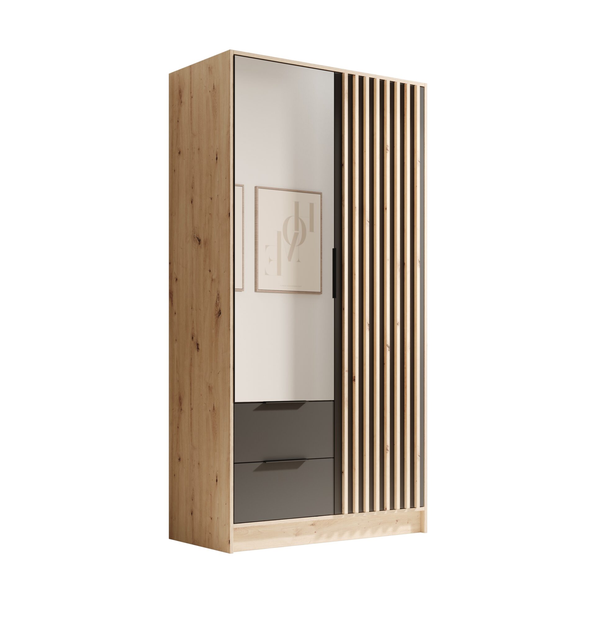 Neri 100 pakreipiama spinta su veidrodžiais, Artisan/Black ADRK