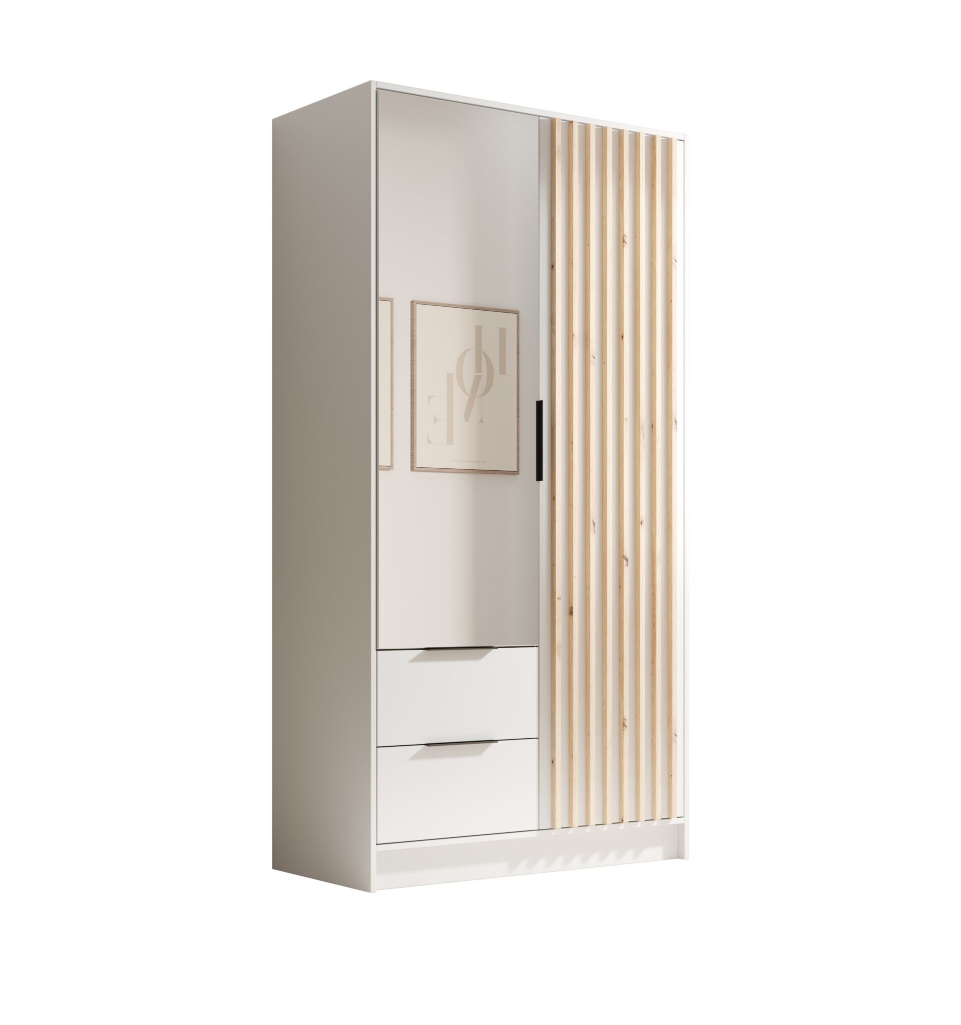 Neri 100 spinta su atlenkiamu mechanizmu ir veidrodžiais, balta, ADRK