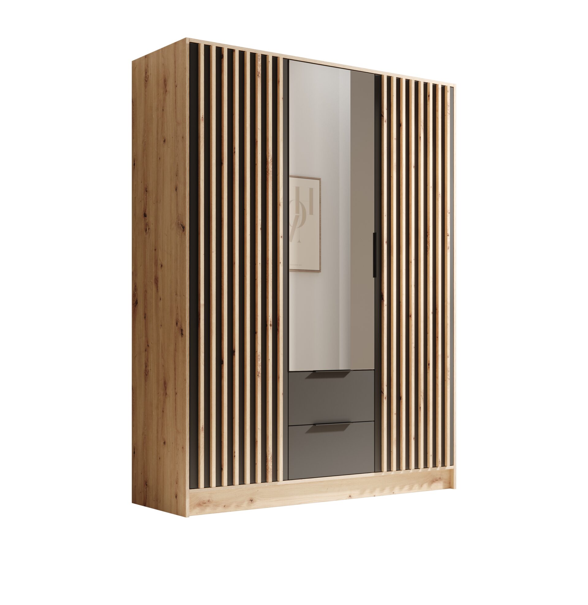 Neri 150 pakreipiama spinta su veidrodžiais, Artisan/Black, ADRK