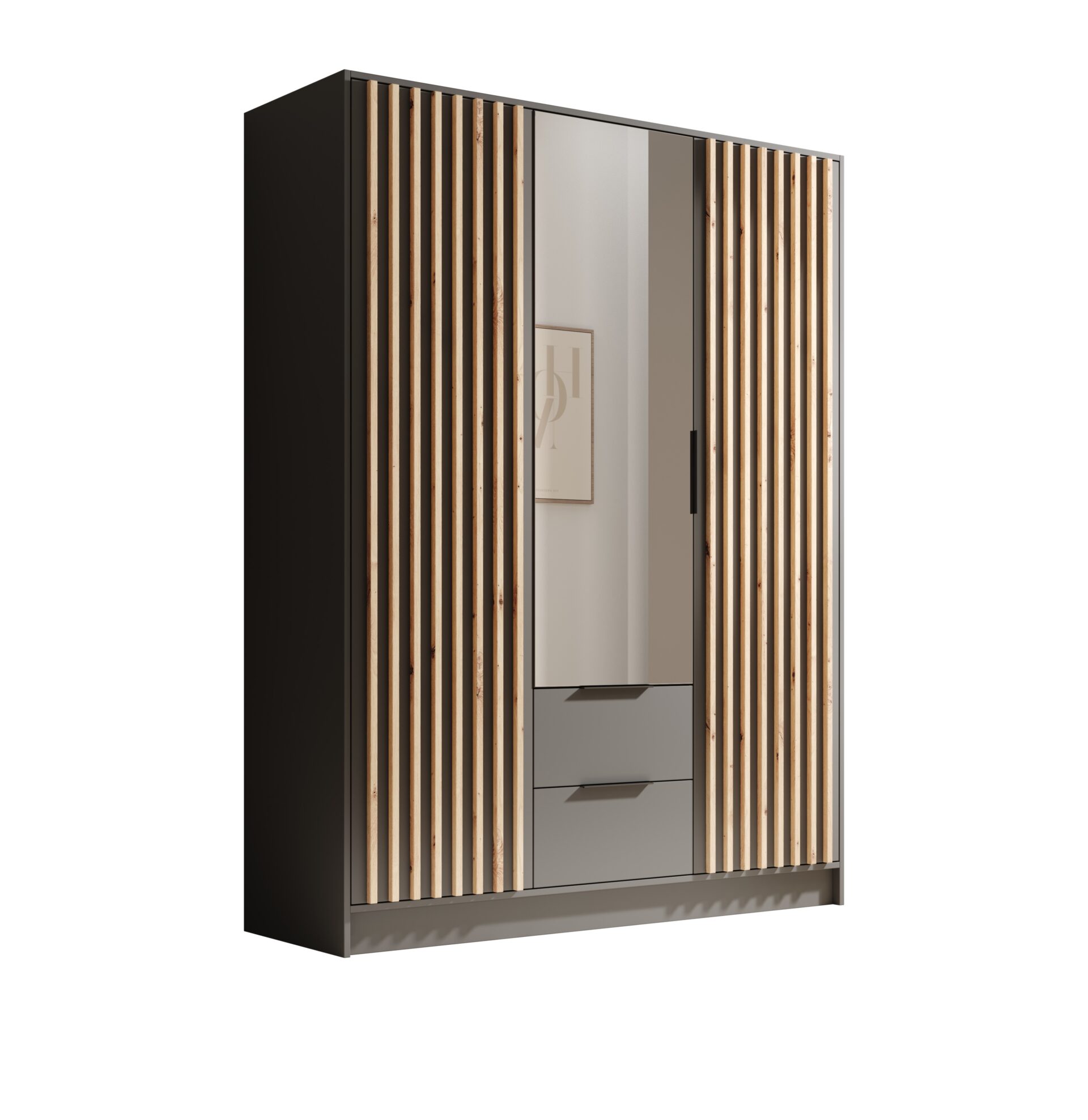 Neri 150 pakreipiama spinta su veidrodžiais, grafito spalvos, ADRK