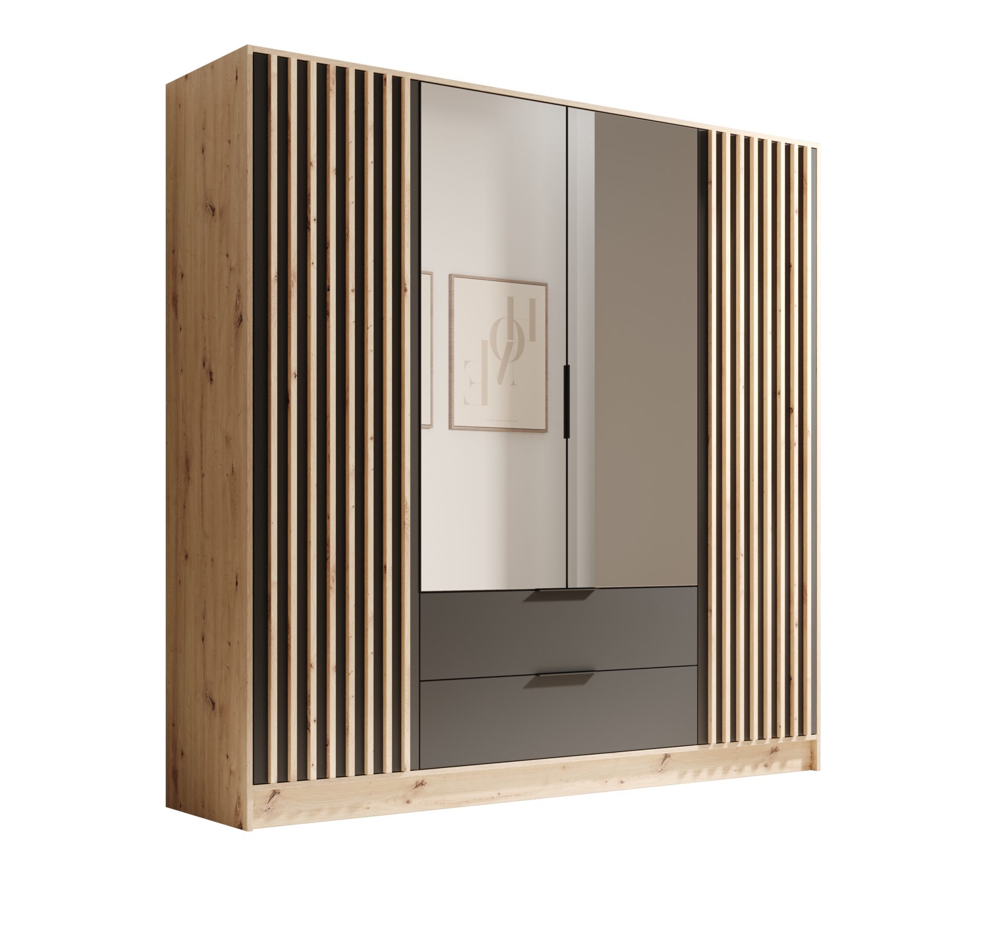 Neri 200 pakreipiama spinta su veidrodžiais, Artisan/Black, ADRK