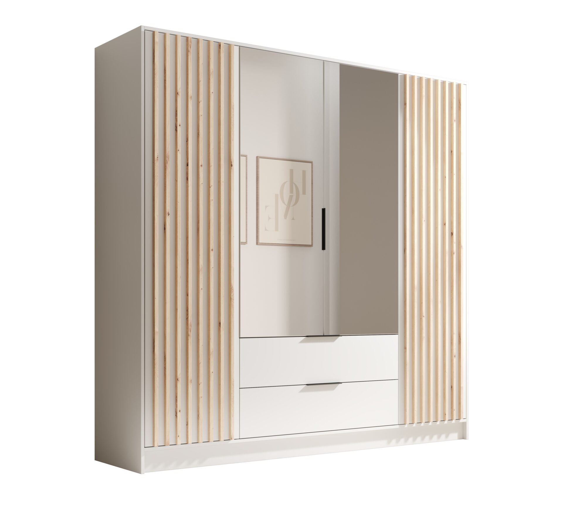 Neri 200 pakreipiama spinta su veidrodžiais, balta, ADRK