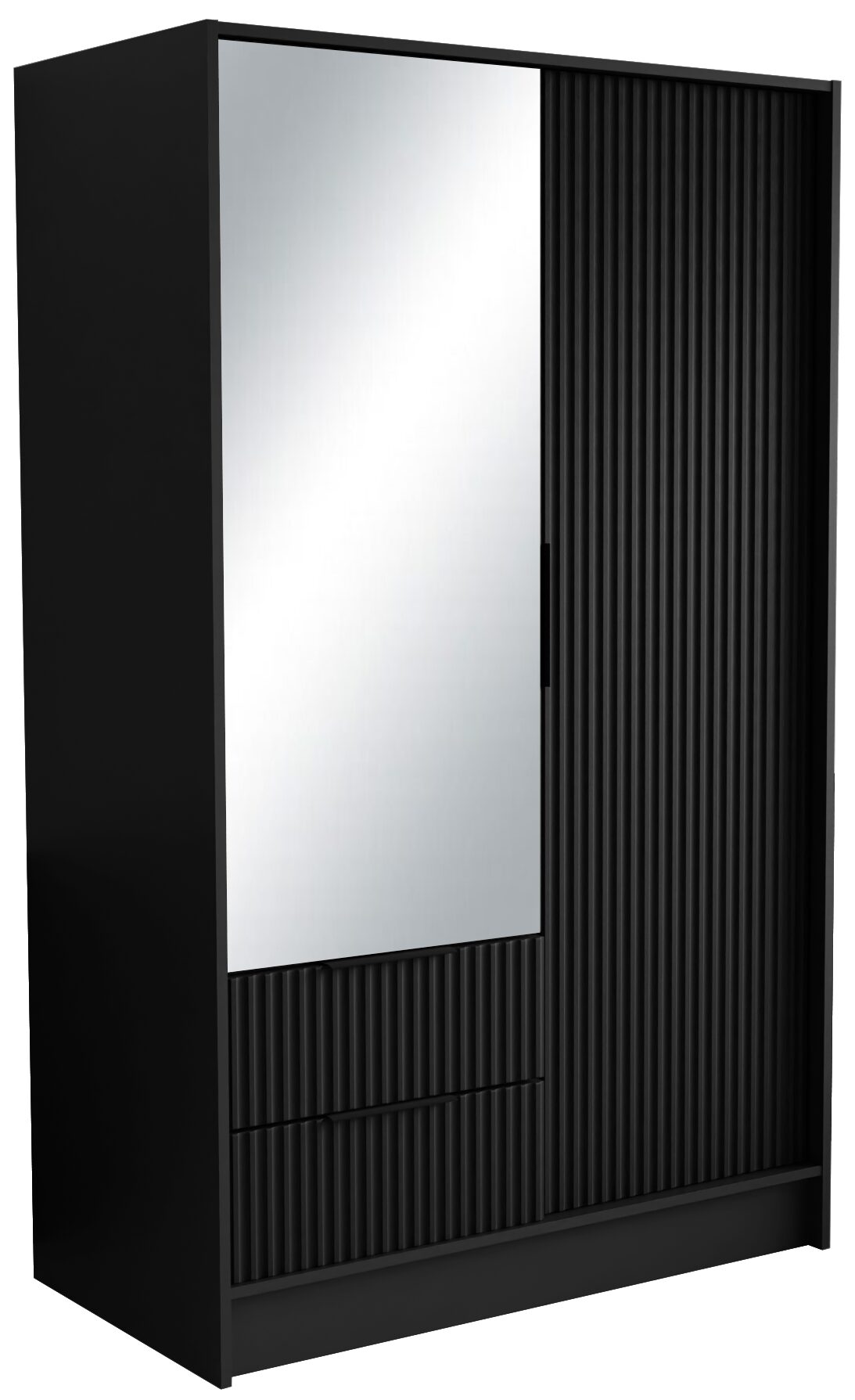 Norel 100 juoda ADRK pakreipiama spinta su veidrodžiais