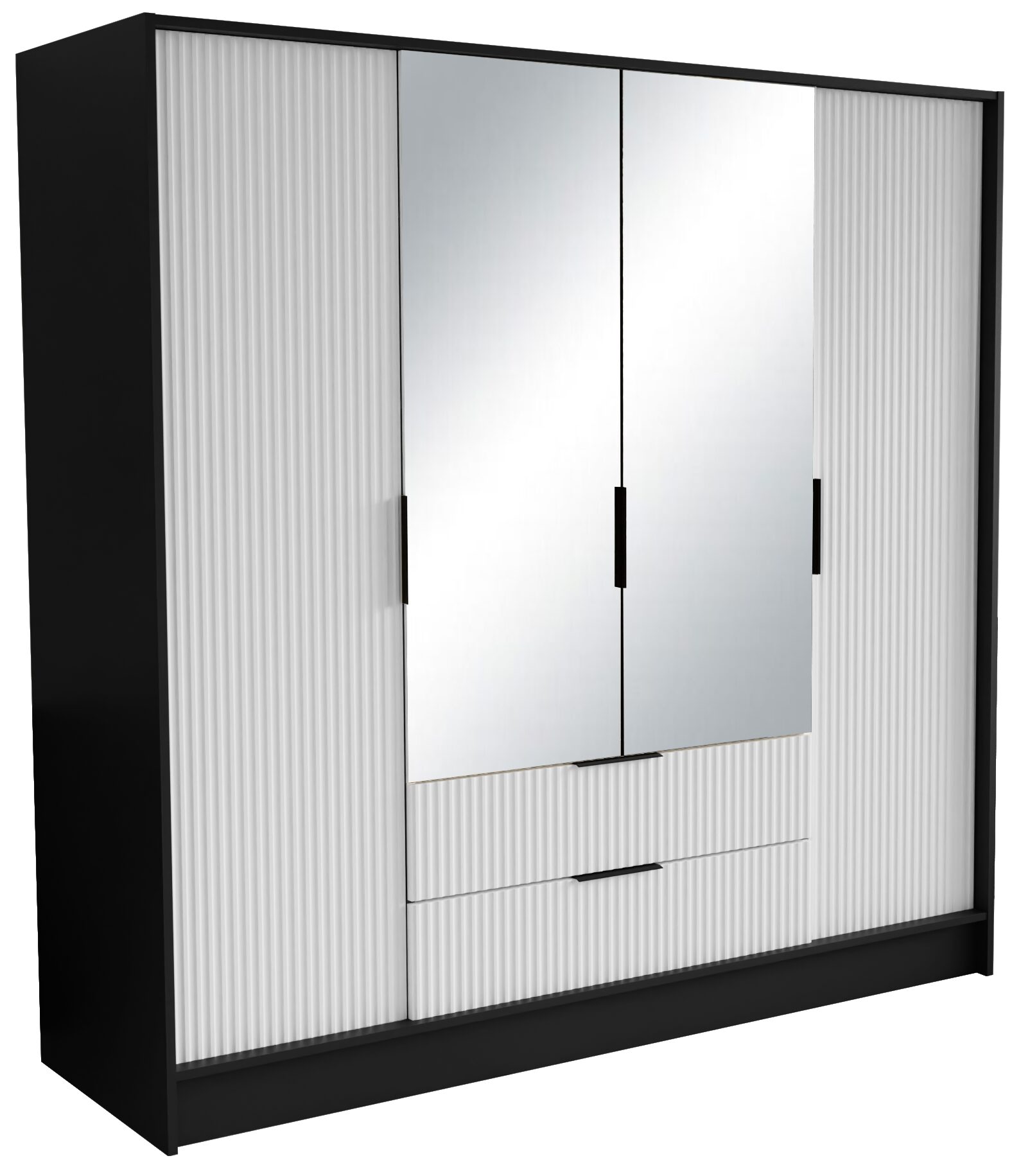 Norel 200 juoda/balta ADRK spinta su pakreipiama rankena ir veidrodžiais