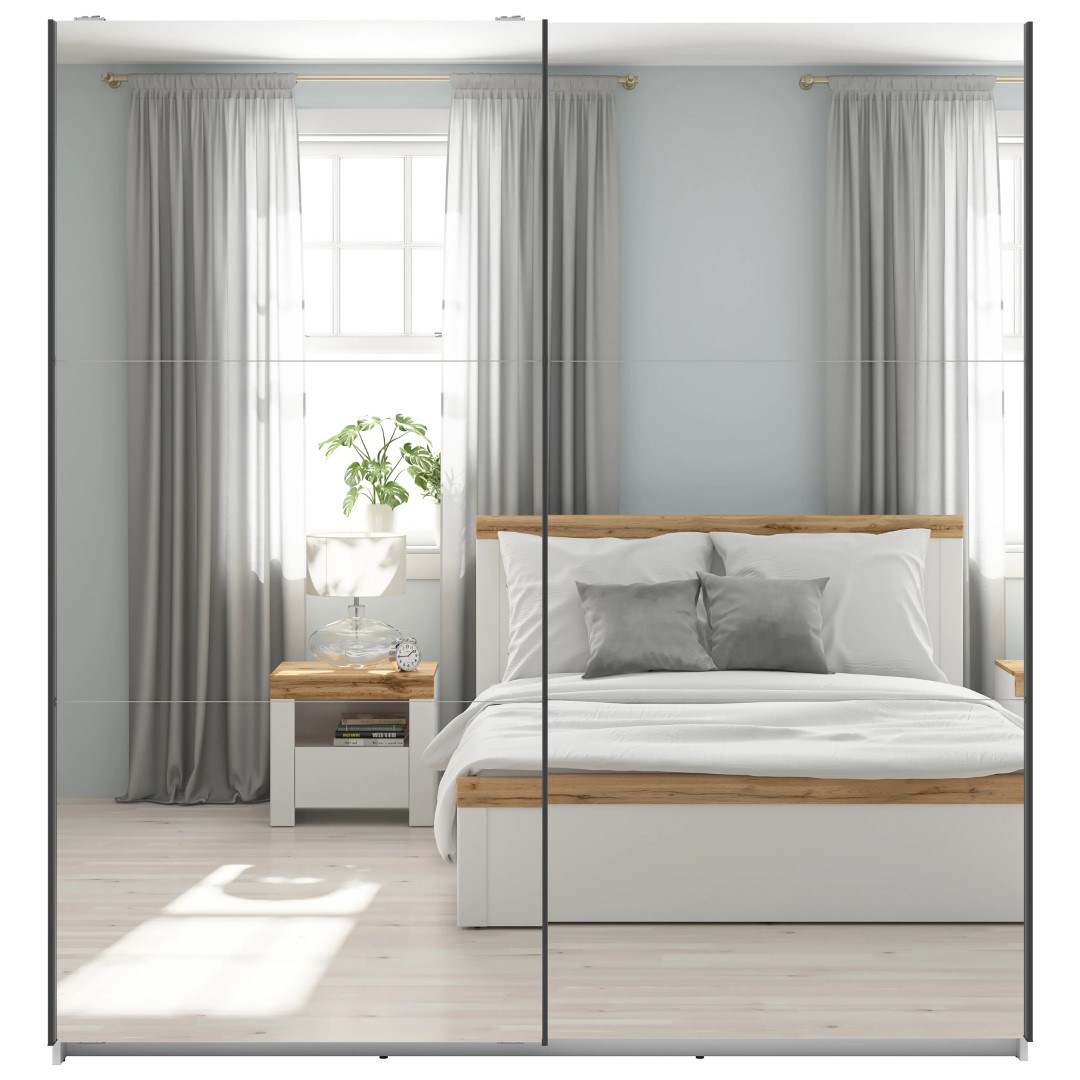 Spinta su stumdomomis durimis ir dviem veidrodžiais TETRIX 183 cm balta blizgi