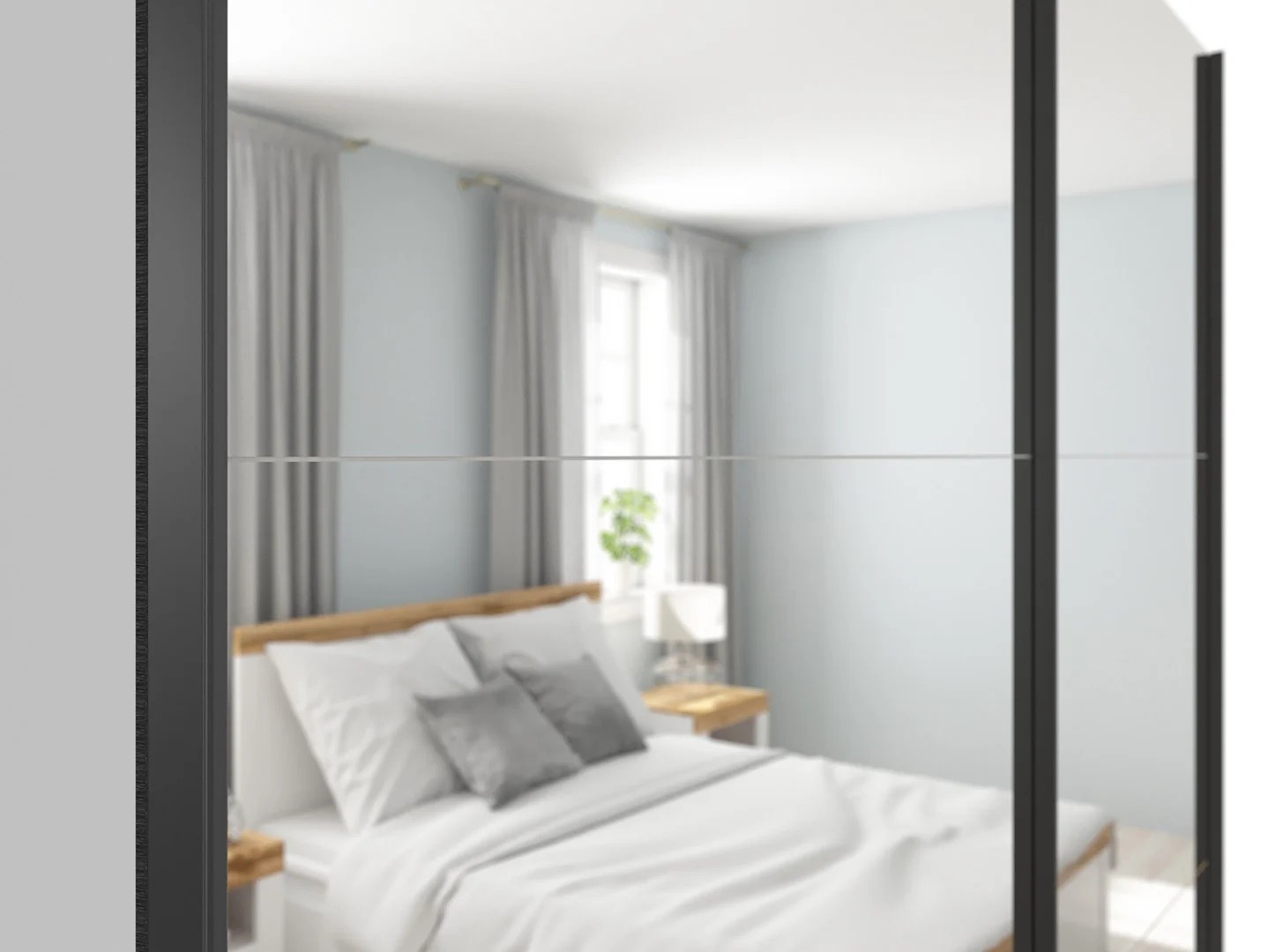 Spinta su stumdomomis durimis ir dviem veidrodžiais TETRIX 183 cm balta blizgi - Paveikslėlis 4