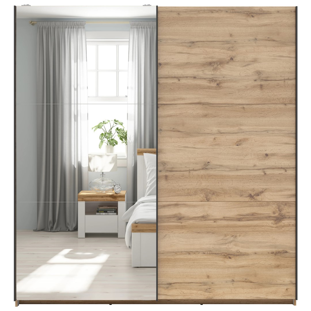 TETRIX spinta su stumdomomis durimis ir veidrodžiu, 183 cm, Wotan ąžuolas