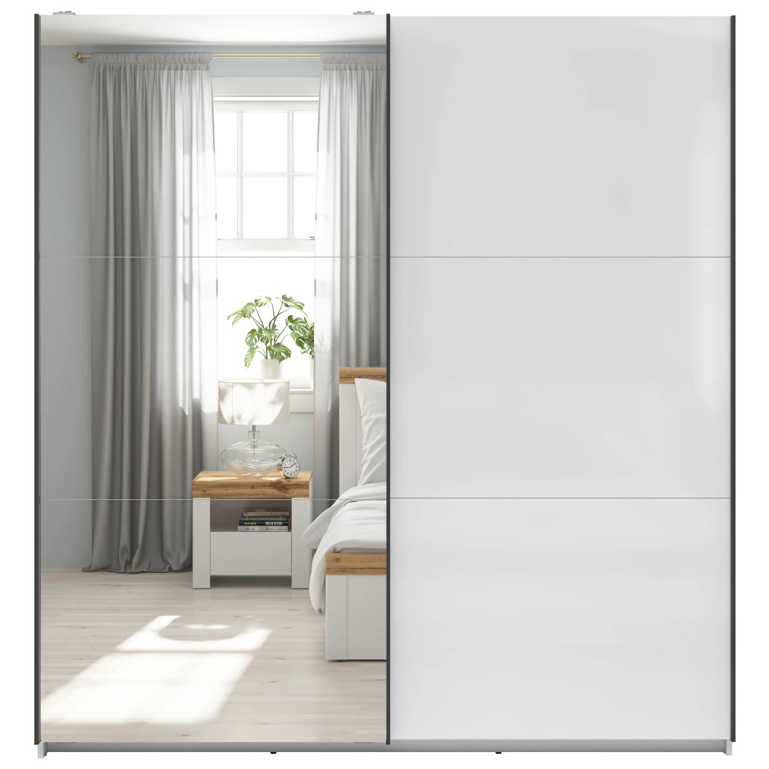 TETRIX spinta su stumdomomis durimis ir veidrodžiu, 183 cm, blizgi balta