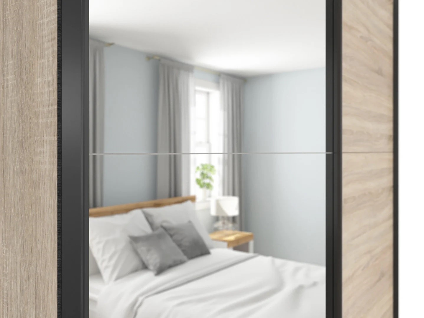 Spinta su stumdomomis durimis ir veidrodžiu TETRIX 153 cm, sonoma ąžuolas — изображение 4