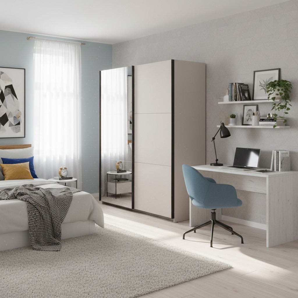 Spinta su stumdomomis durimis ir veidrodžiu TETRIX 153 cm kašmyro spalvos — изображение 7